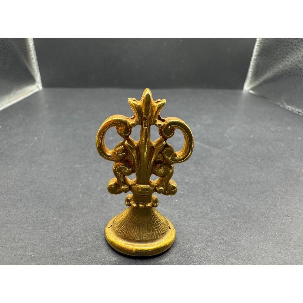 Vintage Gold Brass Ornate Scroll Top Design Wax Seal Sealing Stamps
